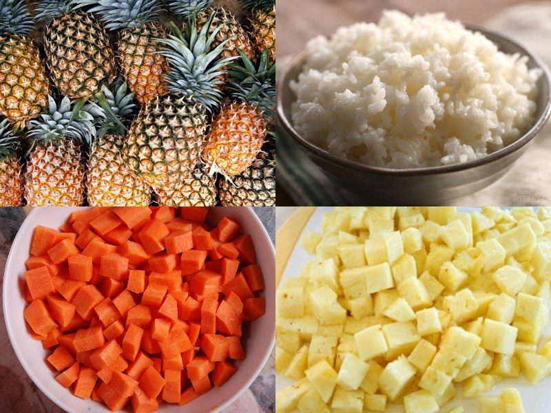 Ingredients for Fried Pineapple Rice