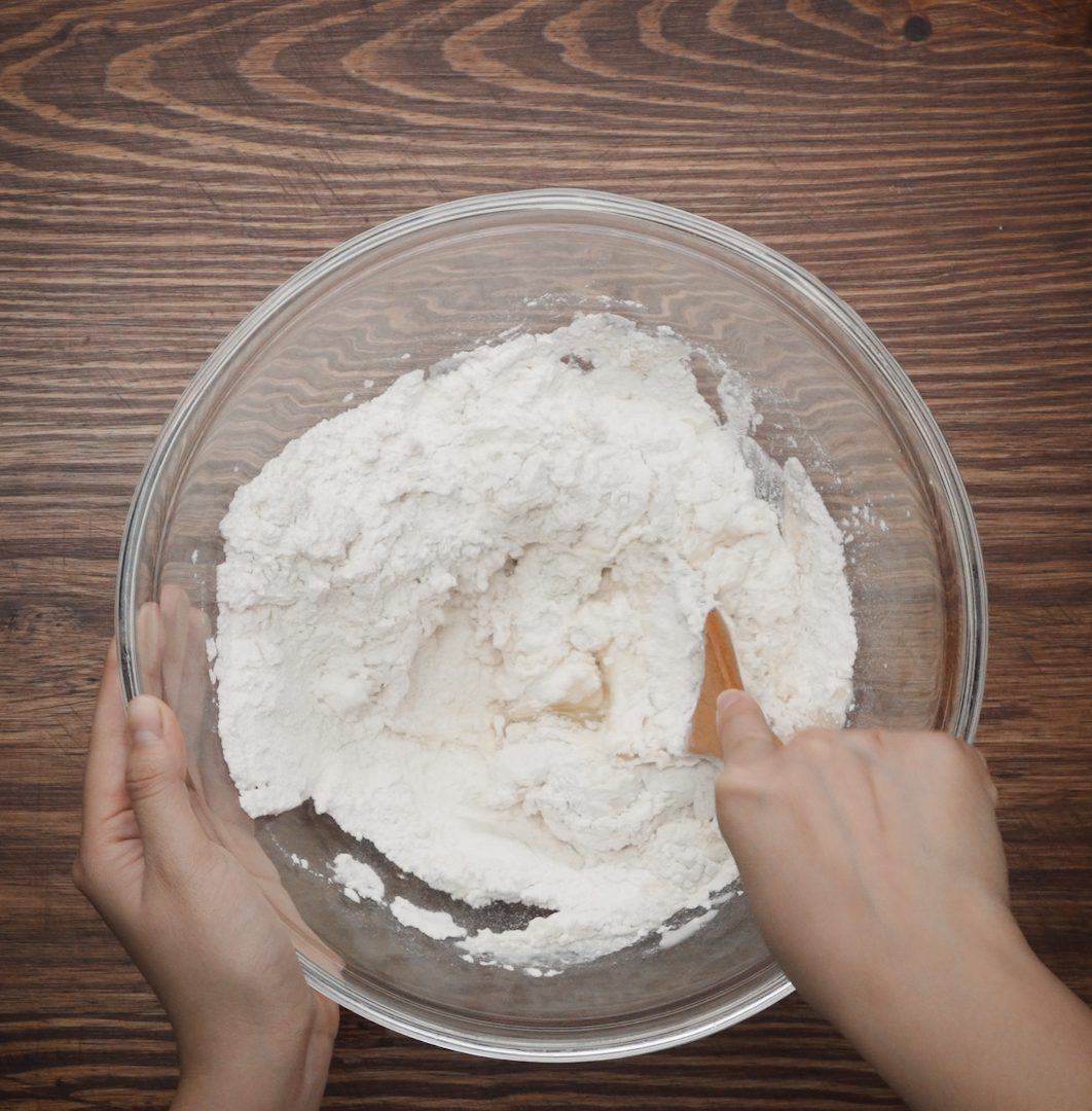 Step 2 Making the dough for peach bao