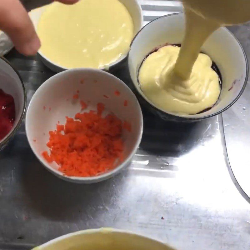 Step 3 Mixing the batter with vegetables Vegetable cake