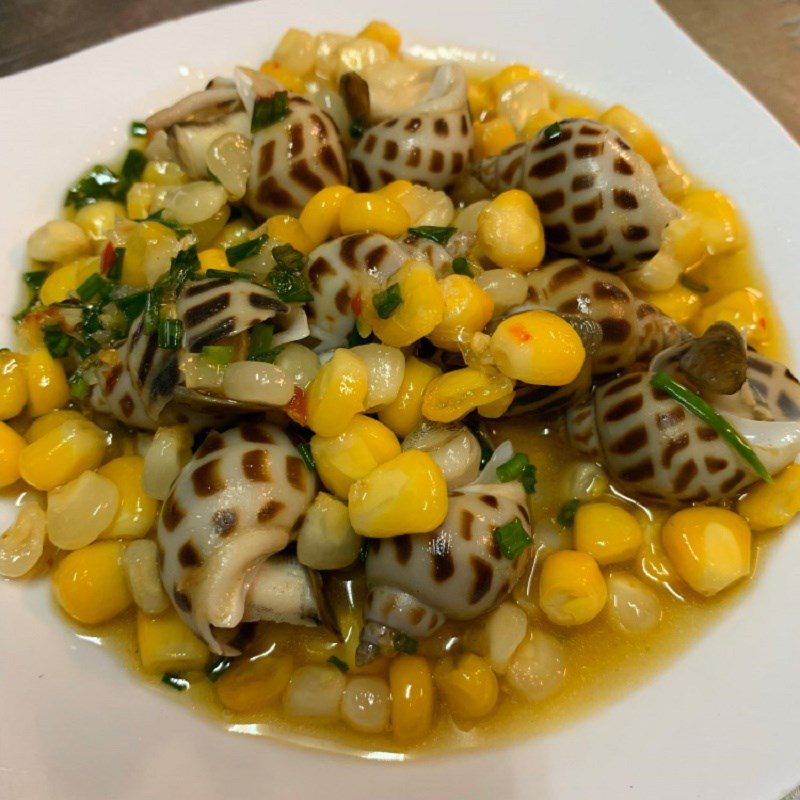 Step 4 Finished Product Corn Sautéed Snails