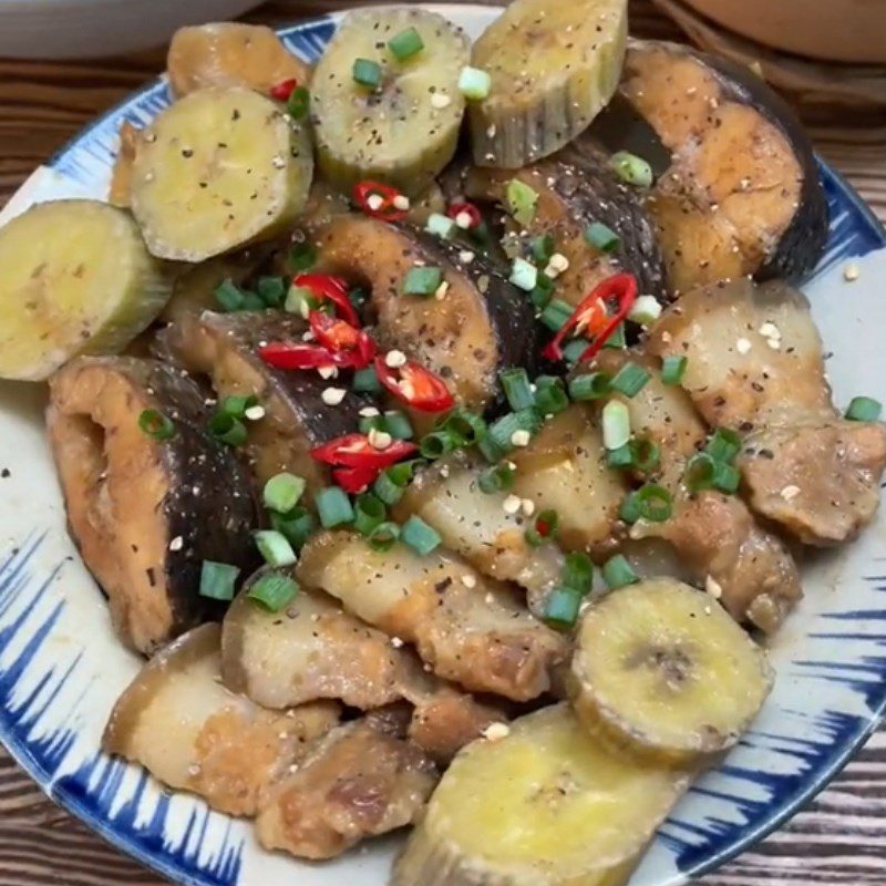 Step 4 Final Product Braised Fish with Banana