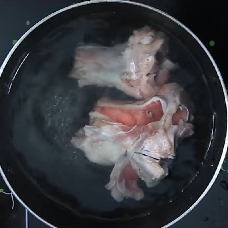 Step 1 Prepare shrimp and pork bones for Char Siu Wonton Noodles