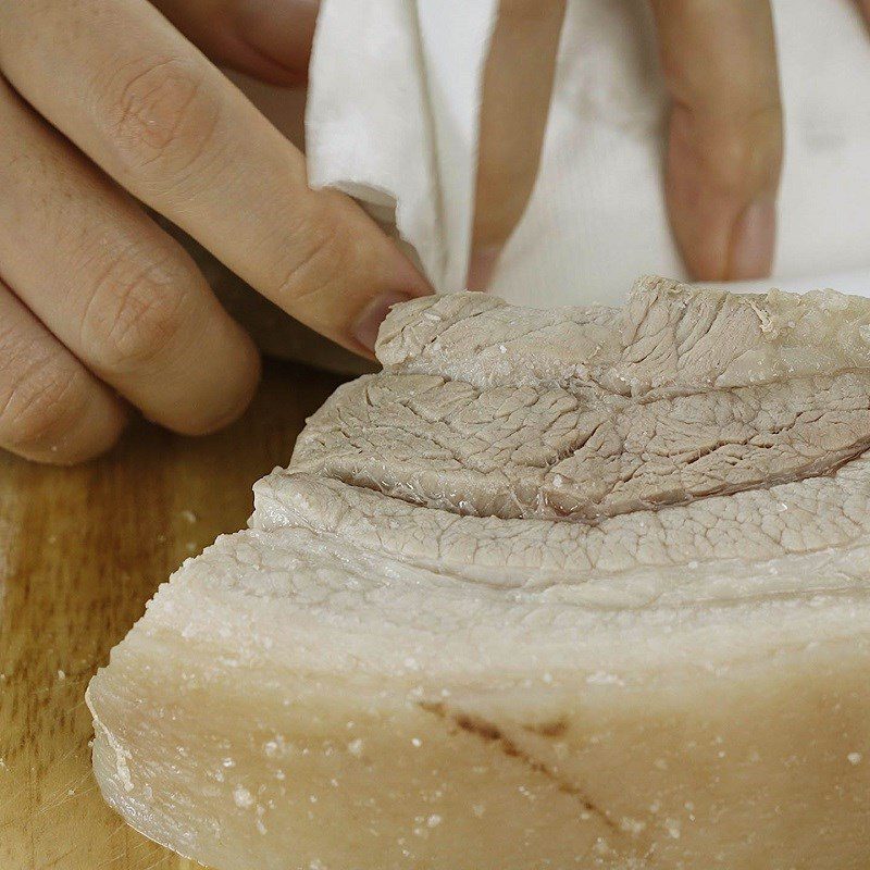 Step 2 Blanching pork belly Crispy fried pork belly with lemongrass and calamansi