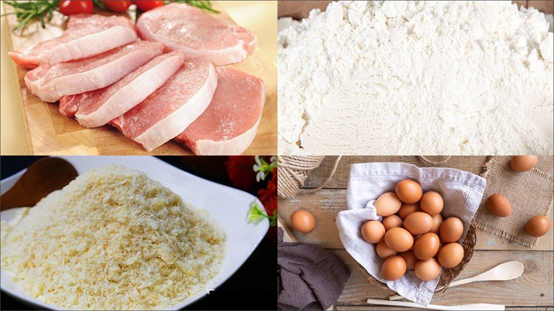 Ingredients for crispy fried pork using an air fryer