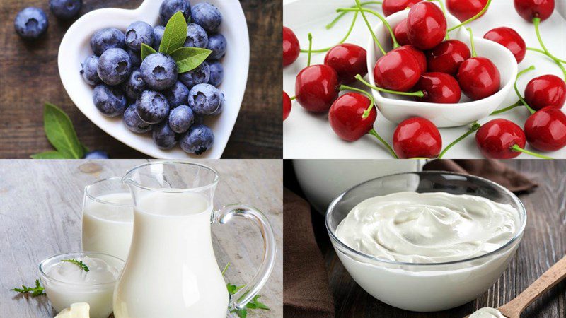 Ingredients for 3 ways to make cloud smoothie