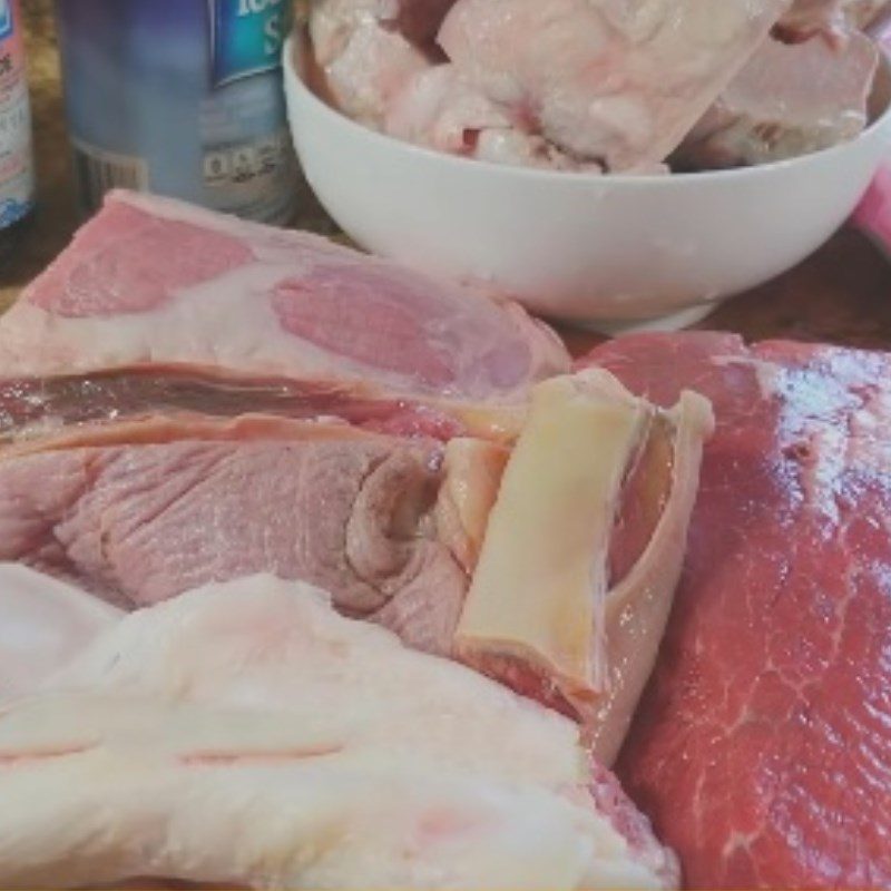 Step 1 Prepare beef for Beef Meatballs Pho