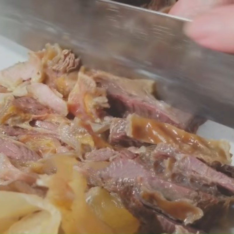 Step 4 Slicing Beef for Beef Ball Pho