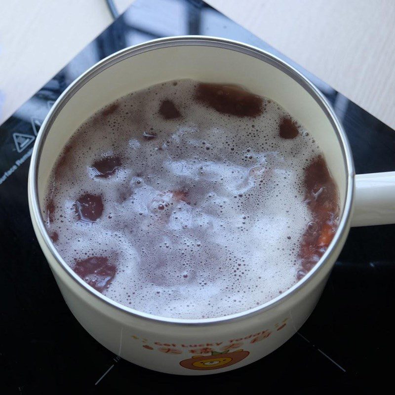 Step 2 Boiled red beans Sticky rice cake with red bean filling