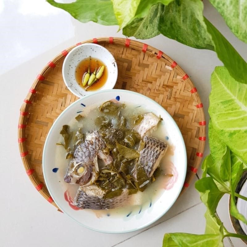 Step 3 Finished product Tilapia soup with giang leaves