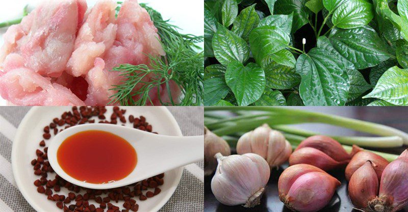 Ingredients for grilled fish cake with turmeric and betel leaves