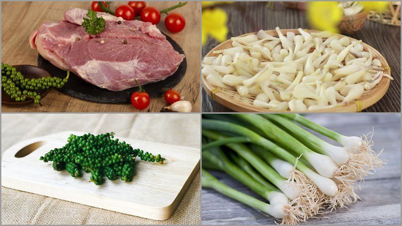 Ingredients for the braised pork with pickled shallots