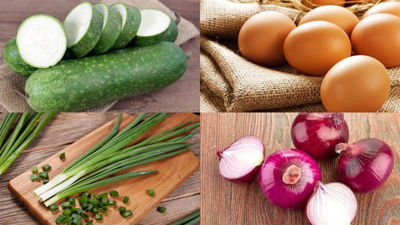 Ingredients for stir-fried squash with eggs