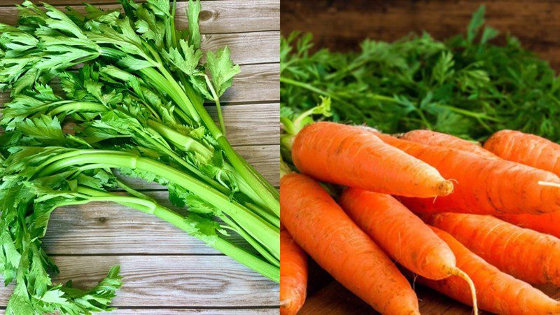 Ingredients for carrot celery juice