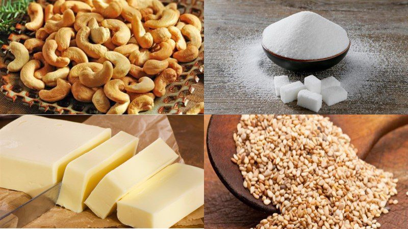 Ingredients for cashew candy