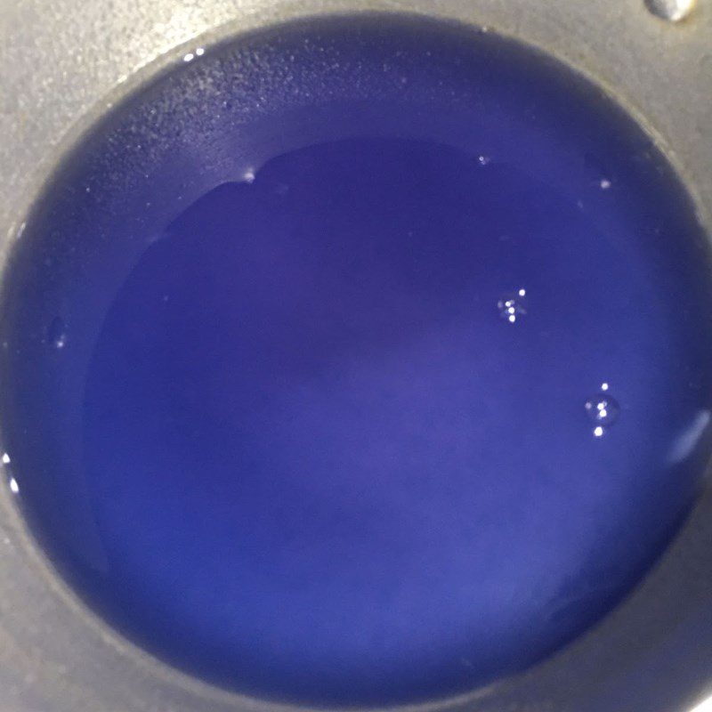 Step 2 Cooking coconut jelly with butterfly pea flower Coconut jelly with butterfly pea flower