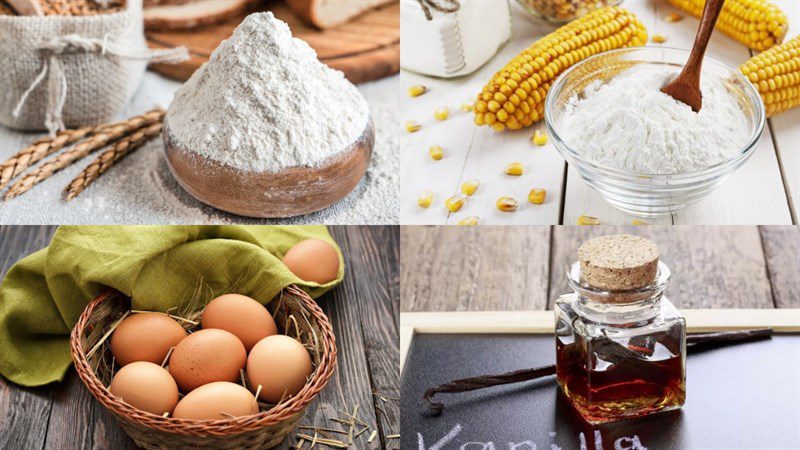 Ingredients for sponge cake in a rice cooker