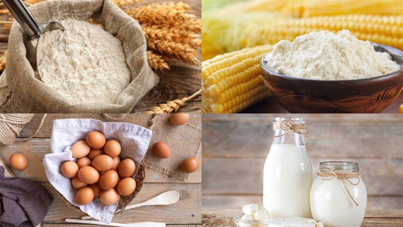 Ingredients for sponge cake using rice cooker