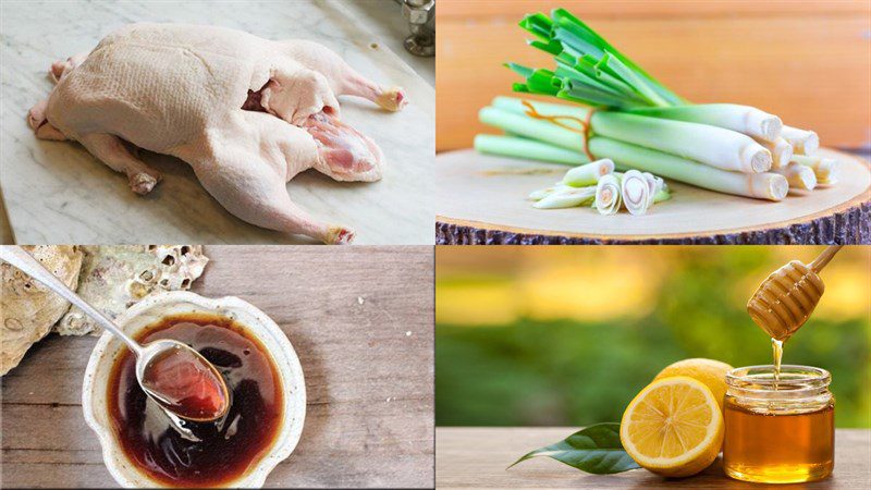 Ingredients for grilled duck with oyster sauce