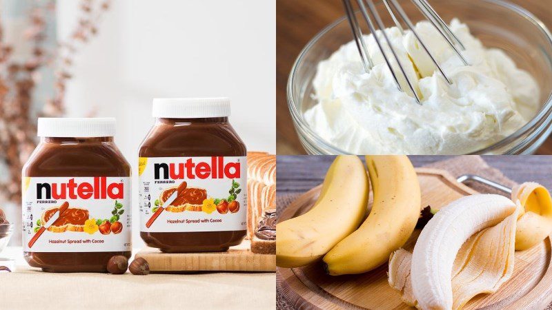 Ingredients for Banana Nutella Ice Cream