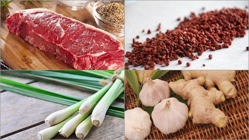 Ingredients for the dish with 2 ways to make braised beef and five-spice braised beef