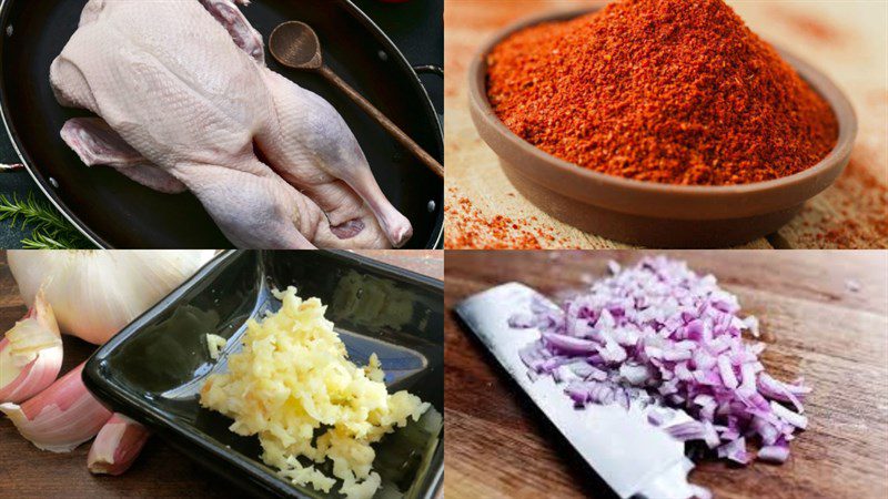 Ingredients for spicy fried duck