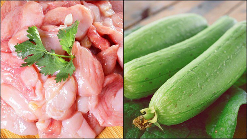 Ingredients for the dish 3 ways to make stir-fried pangasius fish stomach with onion, loofah, and fresh bamboo shoots