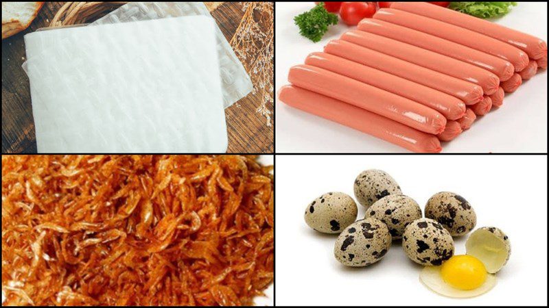 Ingredients for fried rice paper dish