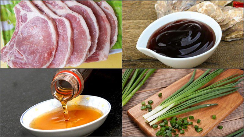 Ingredients for the dish of 2 ways to make lemongrass chili ribs and oyster sauce ribs