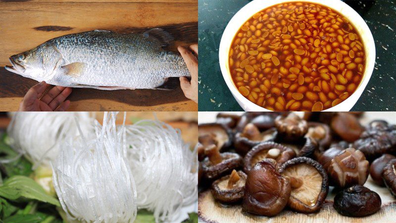 Ingredients for steamed barramundi dish