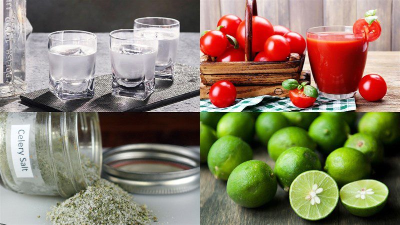 Ingredients for 5 cocktail recipes