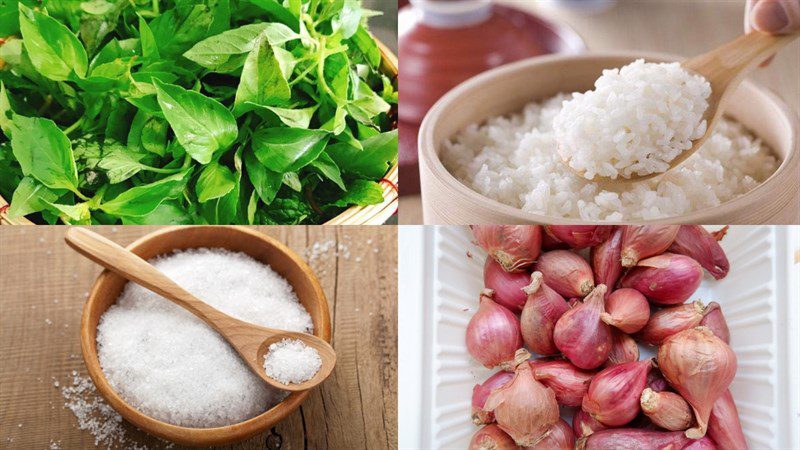 Ingredients for fried rice with marbled shrimp