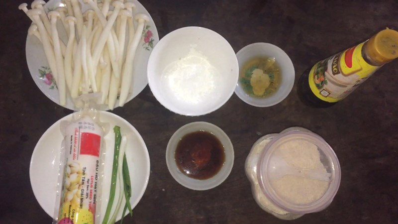 Ingredients for soft tofu with mushroom sauce