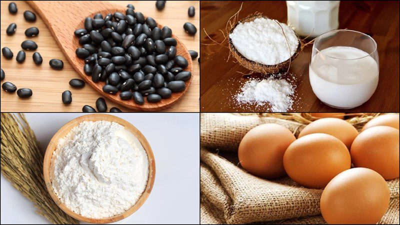 Ingredients for black bean coconut milk dessert