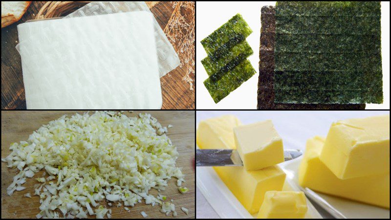 Ingredients for fried rice paper dish