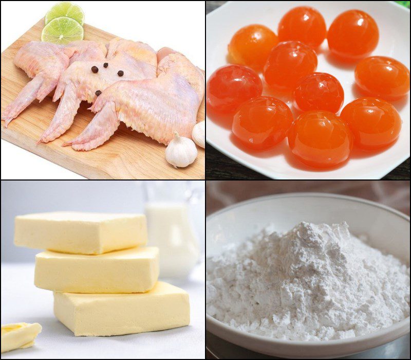 Ingredients for fried chicken wings