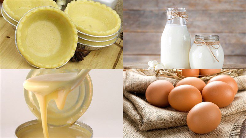 Ingredients for egg tart using an air fryer