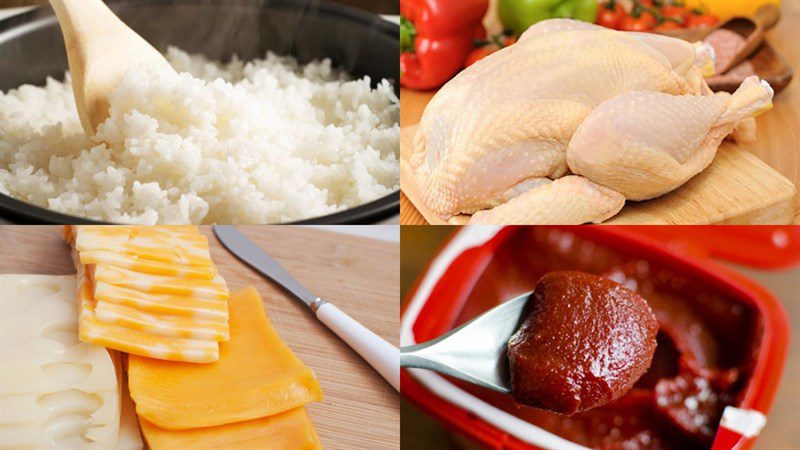 Ingredients for BBQ chicken rice dish