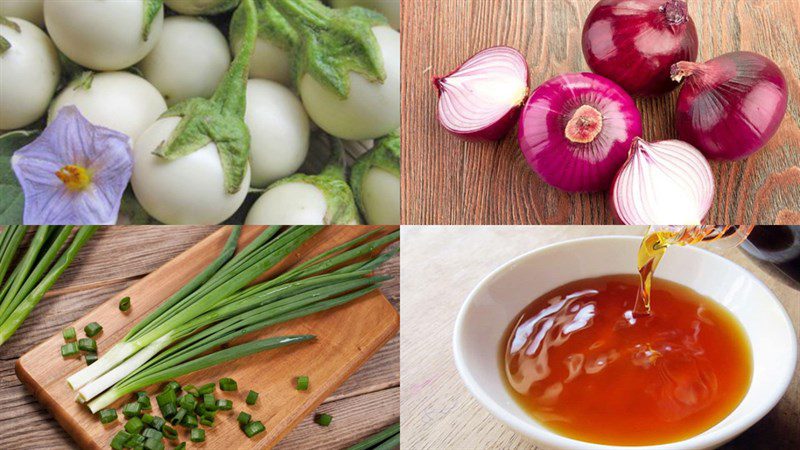 Ingredients for stir-fried white eggplant