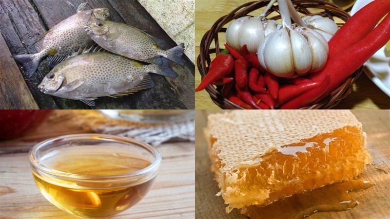 Ingredients for grilled flatfish with salt and chili