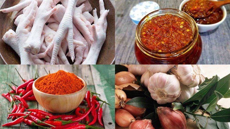 Ingredients for grilled chicken feet with satay using an air fryer