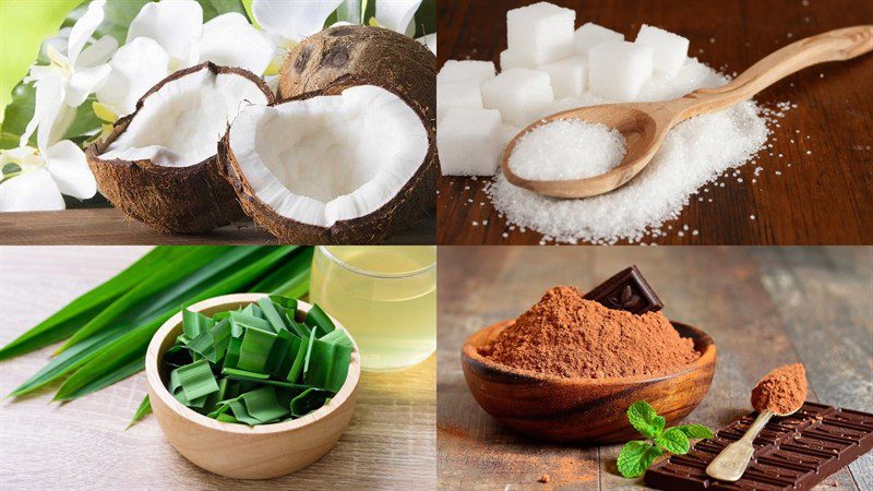 Ingredients for coconut jam made with an air fryer