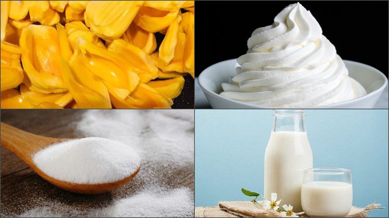 Ingredients for 3 ice cream dishes using a blender