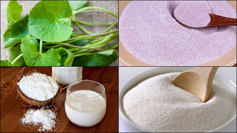 Ingredients for the dish of water fern mix - water fern with taro and coconut milk