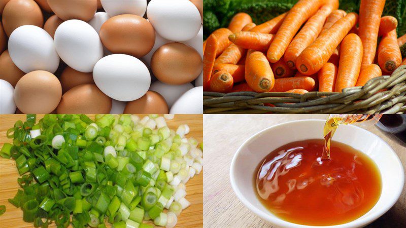 Ingredients for carrot omelet dish