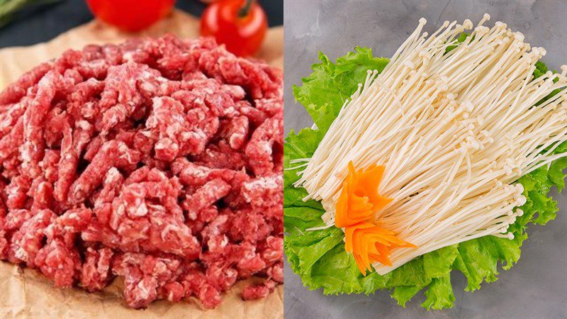 Ingredients for 3 beef ball soup dishes