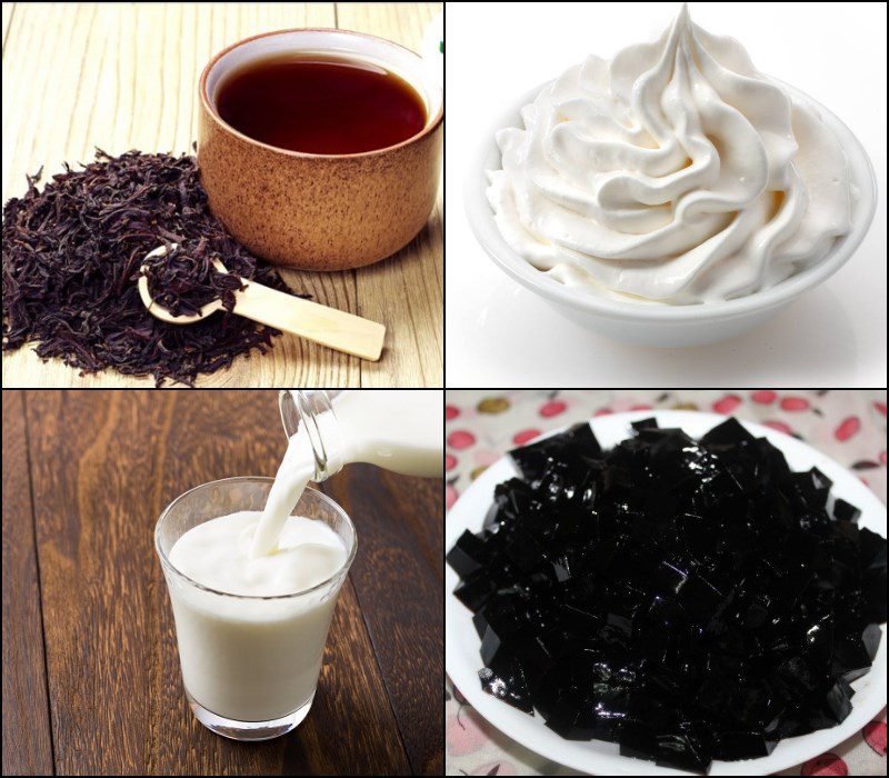 Ingredients for Taiwanese milk tea