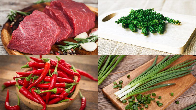 Ingredients for green pepper beef stew