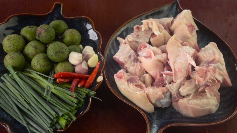 Ingredients for the dish pork leg with soursop