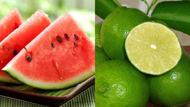 Ingredients for watermelon juice using a blender