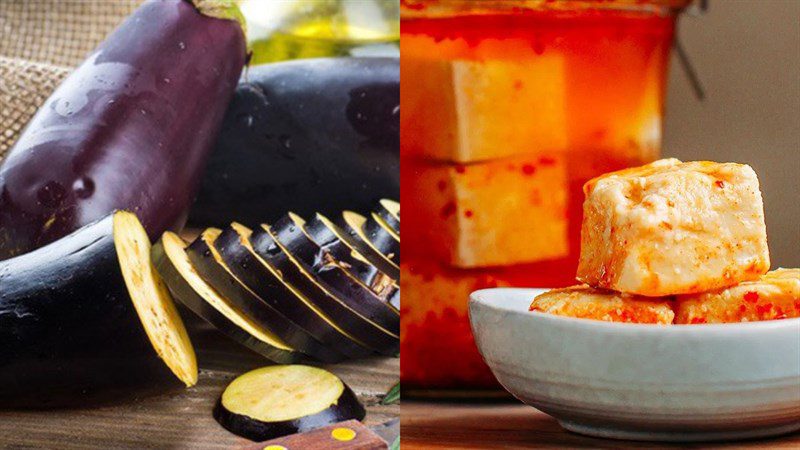 Ingredients for stir-fried eggplant with fermented tofu and stir-fried eggplant with soy sauce